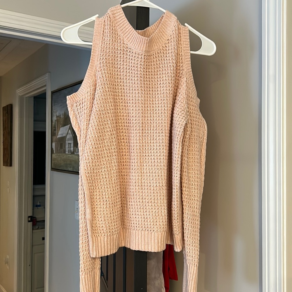 Loft long sleeve open shoulder sweater